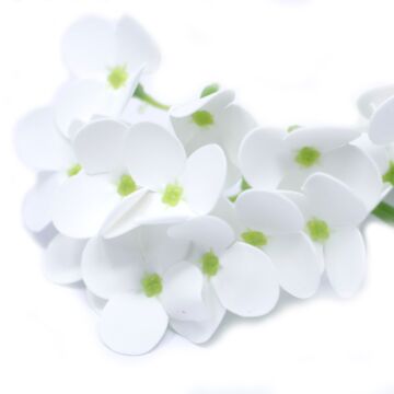 Craft Soap Flowers - Hyacinth Bean - White - Pack Of 10