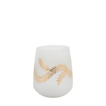 Mistel Hurricane Sml White Gold Vase 150x150x170mm
