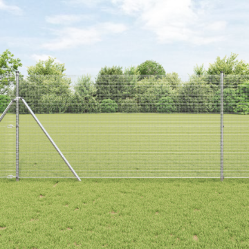 Vidaxl Welded Wire Fence With 13 Posts 1.4x50 M Galvanised Steel