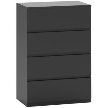 Homcom Chest Of Drawers, 4-drawer Storage Cabinets, Modern Dresser, Storage Drawer Unit For Bedroom