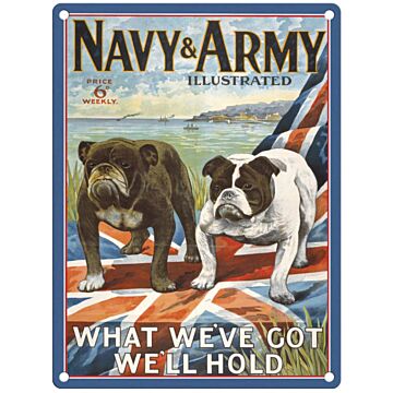 Small Metal Sign 45 X 37.5cm Vintage Retro Navy & Army
