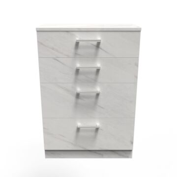 Devon 4 Drawer Deep Chest In Marble White