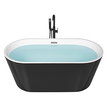 Freestanding Bath Black Sanitary Acrylic Single 170 X 72 Cm Oval Modern Design Beliani