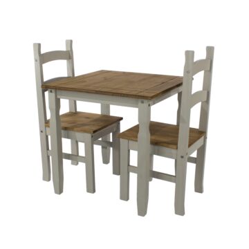 Corona Grey Square Dining Table & 2 Chair Set