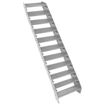 Adjustable 11 Section Galvanised Staircase - 600mm Wide