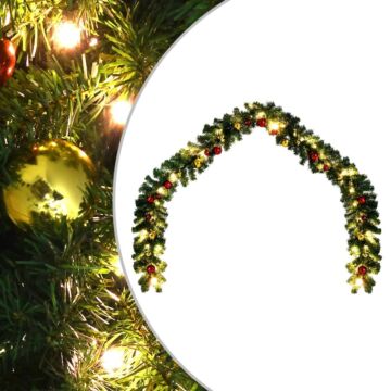 Vidaxl Christmas Garland Decorated With Baubles And Led Lights 10 M