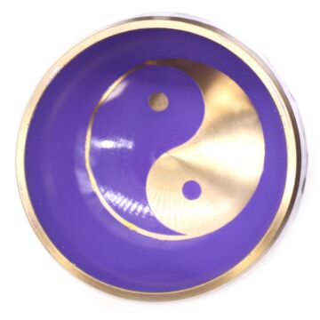 Yin & Yang Singing Bowl Set- White/purple 10.7cm