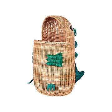 Wicker Dragon Basket Natural Rattan Woven Toy Hamper Child's Room Accessory Beliani