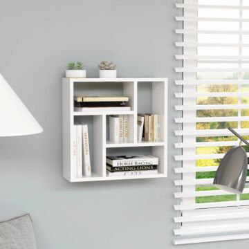 Vidaxl Wall Shelf High Gloss White 45.1x16x45.1 Cm Engineered Wood