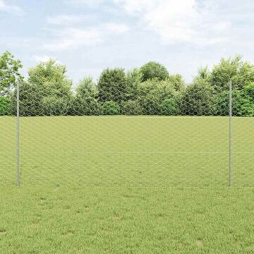 Vidaxl Fence Posts 22 Pcs U-channel 140 Cm Galvanised Steel, Vidaxl Hexagon Fence 1.4x100 M Galvanised Steel