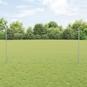 Vidaxl Fence Posts 22 Pcs U-channel 140 Cm Galvanised Steel, Vidaxl Hexagon Fence 1.4x100 M Galvanised Steel
