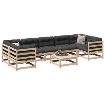 Vidaxl 8 Piece Garden Sofa Set Solid Wood Pine