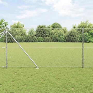 Vidaxl Hexagon Fence 1.2x50 M Galvanised Steel, Vidaxl Fence Posts With Spike 13 Pcs Ø32 Mm 140 Cm Galvanised Steel