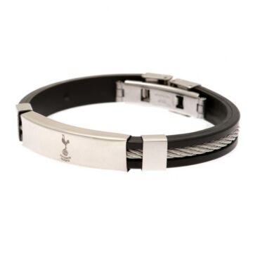 Tottenham Hotspur Fc Silver Inlay Silicone Bracelet