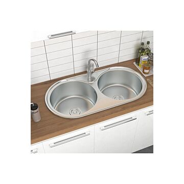 2 Bowl Stainless Steel Drop-in Kitchen Sink