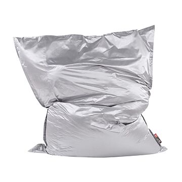 Cover For Large Bean Bag Silver Nylon 180 X 230 Cm Lounger With Zip Velcro Giant Beanbag Beliani