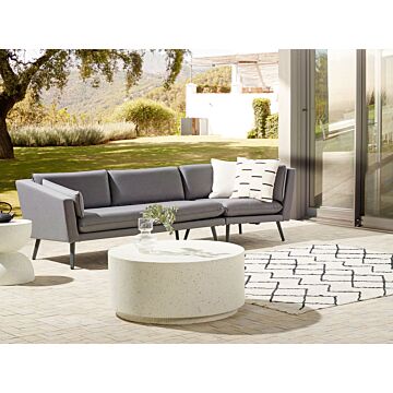 Outdoor Sofa Grey Polyester Upholstery 3 Seater Garden Couch Right Hand Uv Water Resistant Modern Design Living Room Beliani