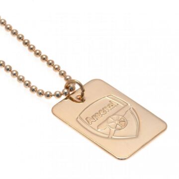 Arsenal Fc Gold Plated Dog Tag & Chain