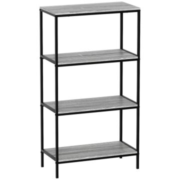 Vida Designs Brooklyn 4 Tier Bookcase, Grey