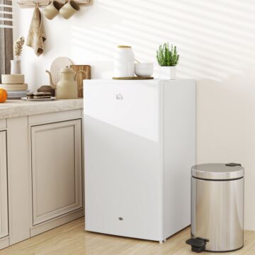 Homcom 91l Freestanding Under-counter Fridge With Lock - White