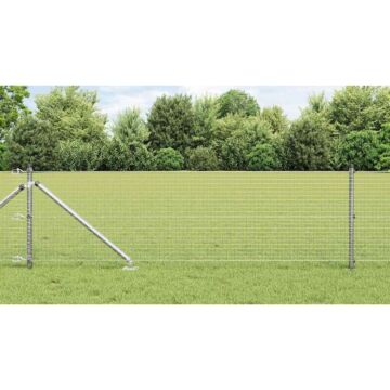 Vidaxl Welded Wire Fence With 13 Spike Posts 0.6x50 M Galvanised Steel