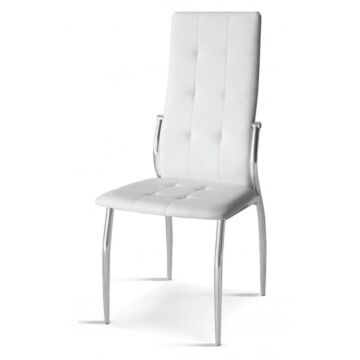 Oyster Pu Chairs White & Chrome (4s)