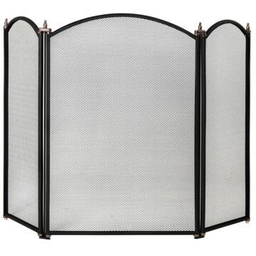 Fire Vida Selby 3 Panel Fire Guard, Black