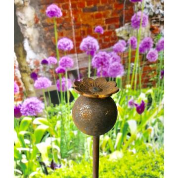 Poppy Plant Pin 4ft Bare Metal/ready To Rust