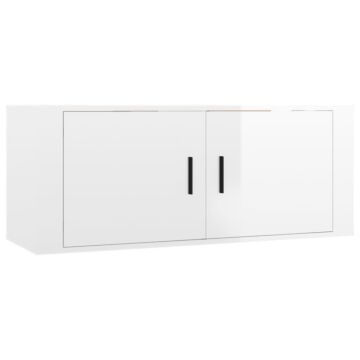 Vidaxl 8 Piece Tv Cabinet Set High Gloss White Engineered Wood