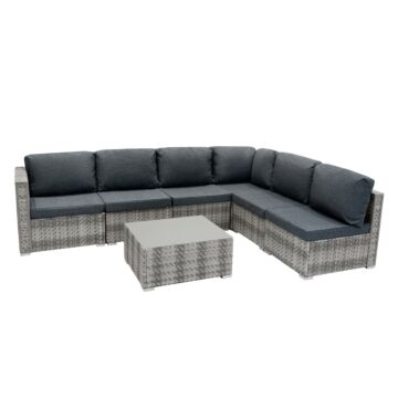 Marielle Rattan Modular 7 Piece Furniture Set - Grey