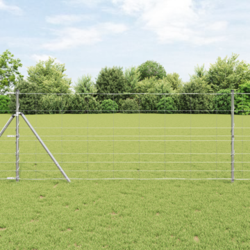 Vidaxl Field Fence 1x100 M Galvanised Steel, Vidaxl Fence Posts 13 Pcs Ø32 Mm 150 Cm Galvanised Steel