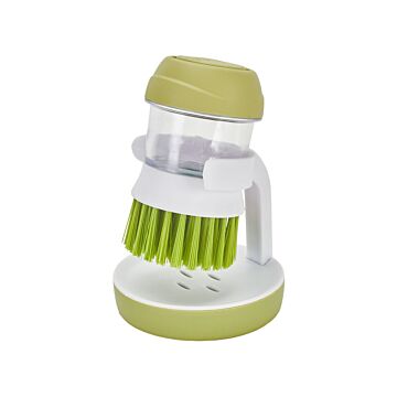 Dish Pot Brush With Soap Dispenser & Holder Rack