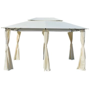 Vidaxl Garden Marquee With Curtains 4x3 M White
