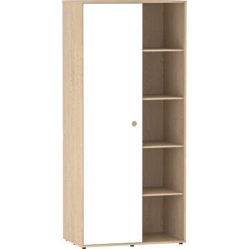 Junior Vida Neptune 1 Door Wardrobe, White & Oak