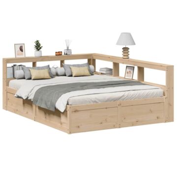 Vidaxl Bookcase Bed Without Mattress 150x200cm Solid Wood Pine