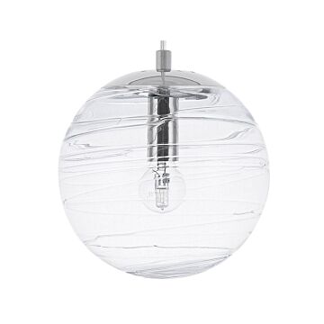 Pendant Lamp Transparent Glass Modern Globe Ceiling Light Beliani