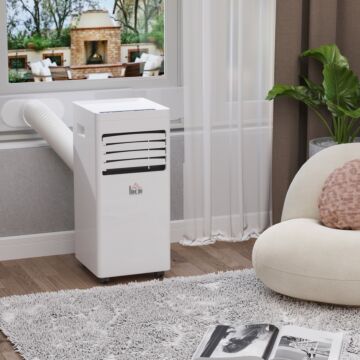 Homcom Mobile Air Conditioner White W/ Remote Control Cooling Dehumidifying Ventilating - 765w