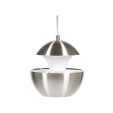 Pendant Lamp Silver Metal White Inner Modern Design Hanging Kitchen Lighting Beliani