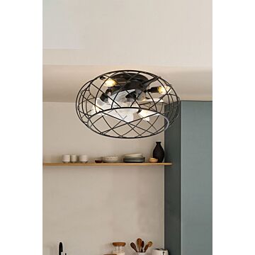 Black Cage Ceiling Fan Light