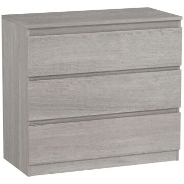 Homcom Chest Of Three Drawers - Grey Wood Effect