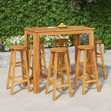 Vidaxl 7 Piece Garden Bar Set Solid Wood Acacia