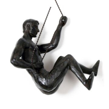 Abseiling Man Looking Down Ornament Black