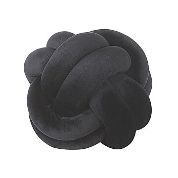 Decorative Cushion Black Velvet Knot Pillow 20 X 20 Cm Decor Accessories Beliani