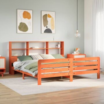 Vidaxl Bed Frame Without Mattress Wax Brown 200x200 Cm Solid Wood Pine