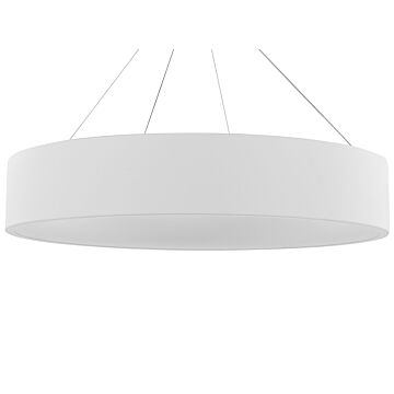 Pendant Lamp White Steel Integrated Led Lights Ring Round Shape Hanging Modern Glamour Lighting Beliani