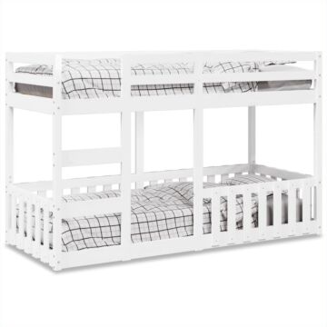 Vidaxl Bunk Bed White 75x190 Cm Solid Wood Pine