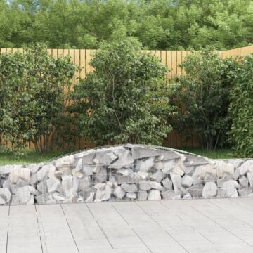 Vidaxl Arched Gabion Baskets 4 Pcs 400x30x40/60 Cm Galvanised Iron