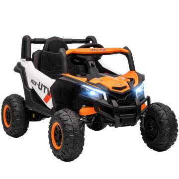Aiyaplay 12v Kids Ride On Car With Remote Control, Kids Electric Car With Suspension System, Music, For Ages 3-5 Years, Orange