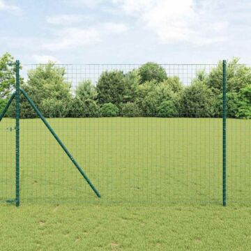 Vidaxl Fence Posts 52 Pcs Green Ø32 Mm 200 Cm Galvanised Steel