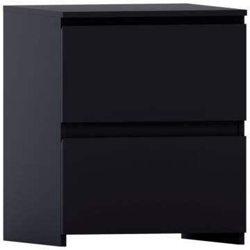 Vida Designs Denver 2 Drawer Large Bedside Chest, Black